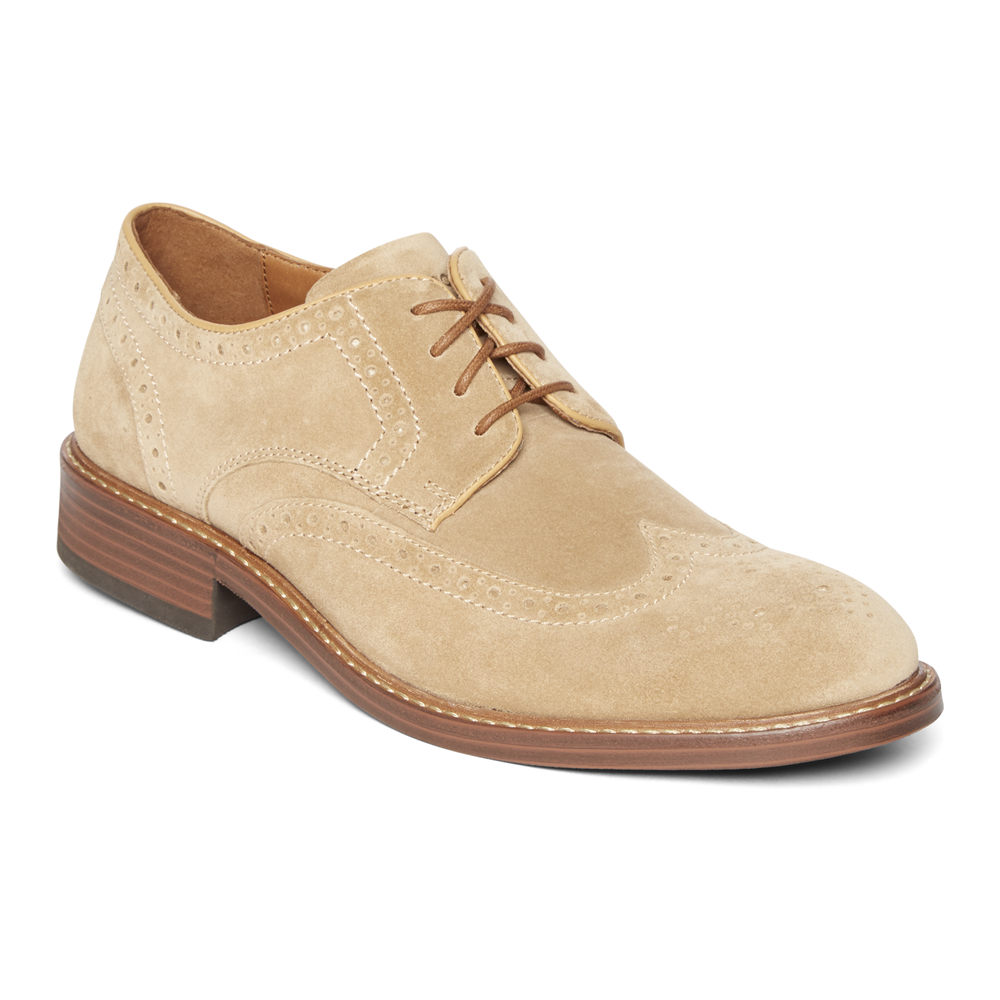 Zapatos Con Cordones Rockport Hombre Mexico - Kenton Wingtip Kaki - TYGFL6278